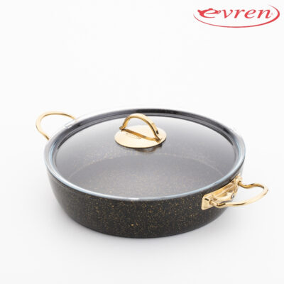 Низька каструля Ezme ТМ “Evren” з металевими ручками та кришкою