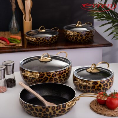 Набір каструль 9 предметів Leopard , преміум класу від ТМ EVREN.